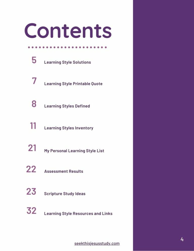 Learning Styles Guide - Seek This Jesus Study