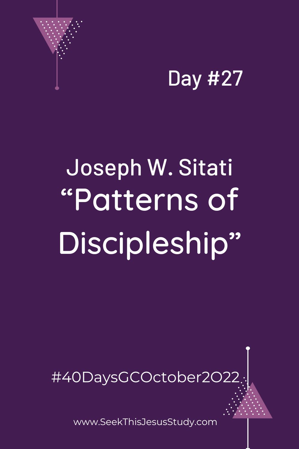 “Patterns of Discipleship” by Joseph W. Sitati - Seek This Jesus Study