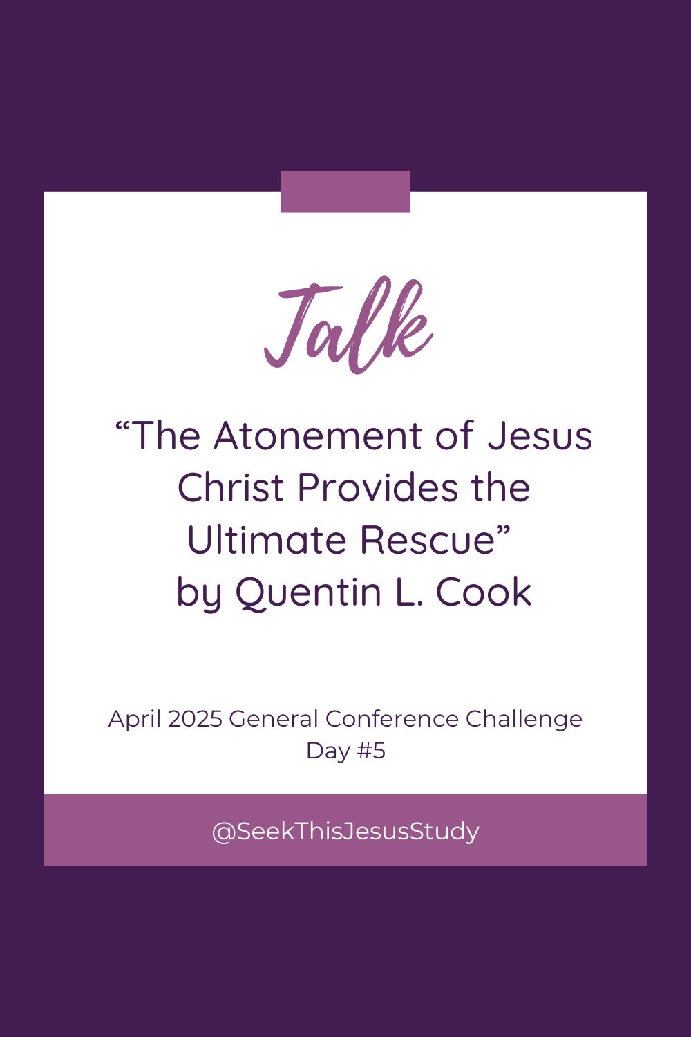 “The Atonement of Jesus Christ Provides the Ultimate Rescue” by Quentin ...