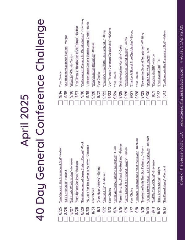 40-Day General Conference Study Guide-April 2025 - Image 2