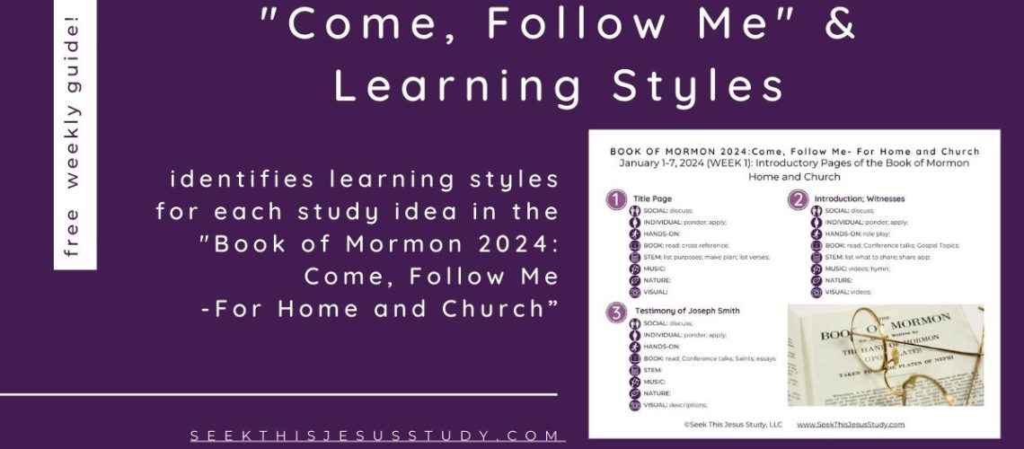 Book of Mormon CFM and Learning Styles weekly